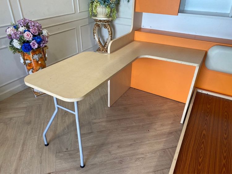 เตียงเด็ก 2 ชั้น ขนาด 3.5 ฟุต มีบันไดเก็บของ สีครีมส้ม ยี่ห้อ SB FURNITURE รูปที่ 3