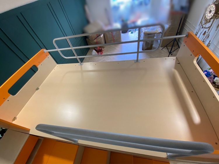 เตียงเด็ก 2 ชั้น ขนาด 3.5 ฟุต มีบันไดเก็บของ สีครีมส้ม ยี่ห้อ SB FURNITURE รูปที่ 6