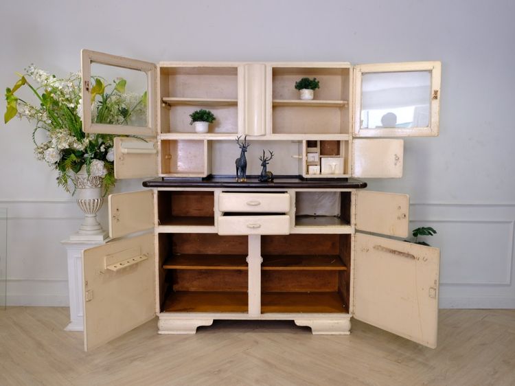 ตู้ครัว โครงไม้ สีครีม งานยุโรปมาจากเยอรมนี รูปที่ 4