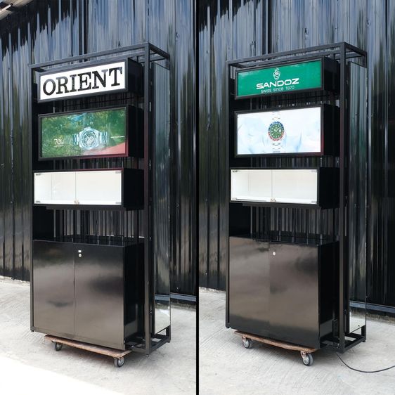 Light Box ป้ายโฆษณาสินค้า ป้ายไฟทรงสูง 2 ฝั่ง กระจกเงา 2 ข้าง รูปที่ 2