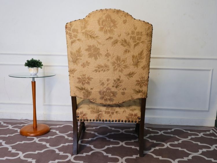 เก้าอี้แกะสลัก เบาะผ้าลายดอก สีครีม งานยุโรปมาจากเยอรมนี รูปที่ 7