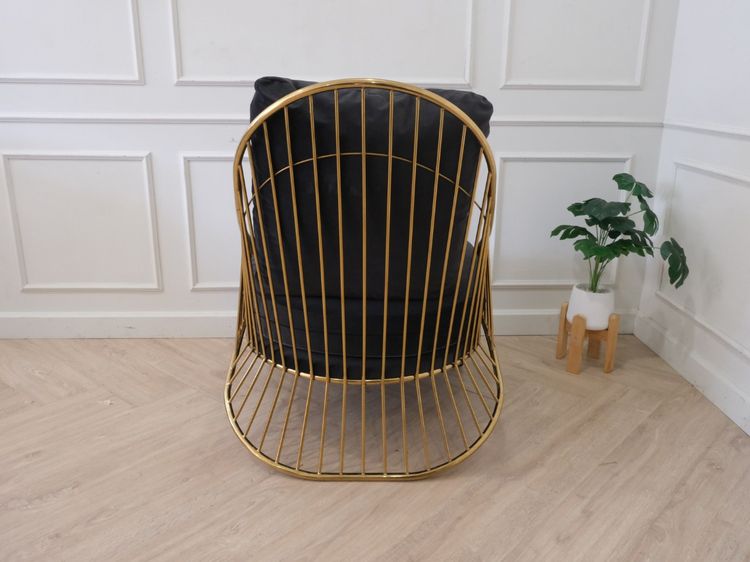 เก้าอี้อาร์มแชร์ พร้อมหมอน เบาะผ้า สีเทา รูปที่ 10