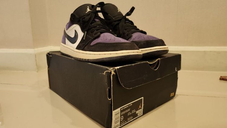 รองเท้า Air Jordan 1 low ม่วง แท้ มือสอง รูปที่ 2