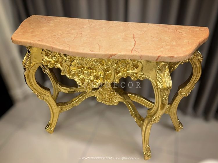 ELIZABETH CLASSIC LUXURY CONSOLE โต๊ะคอนโซลสไตล์หลุยส์ สีทอง รุ่น อลิซาเบธ รูปที่ 10