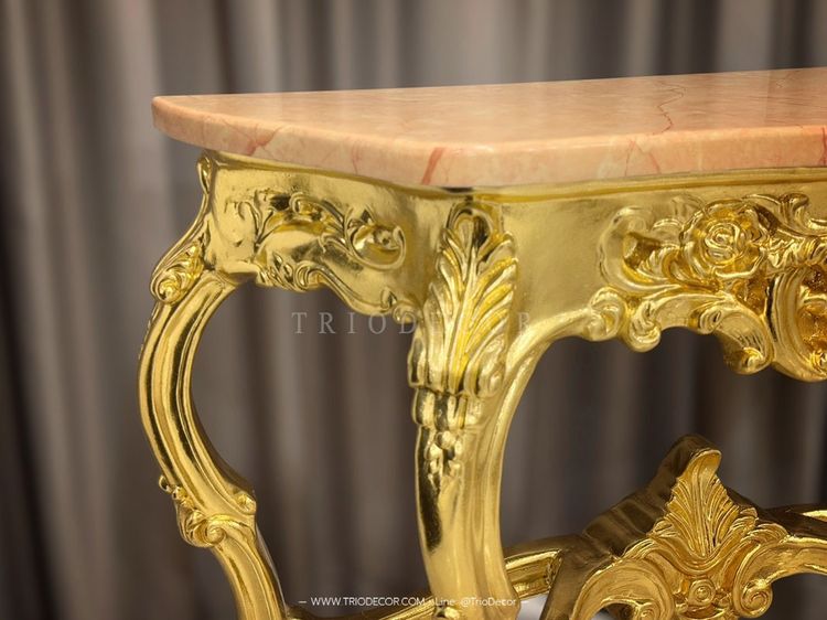 ELIZABETH CLASSIC LUXURY CONSOLE โต๊ะคอนโซลสไตล์หลุยส์ สีทอง รุ่น อลิซาเบธ รูปที่ 6