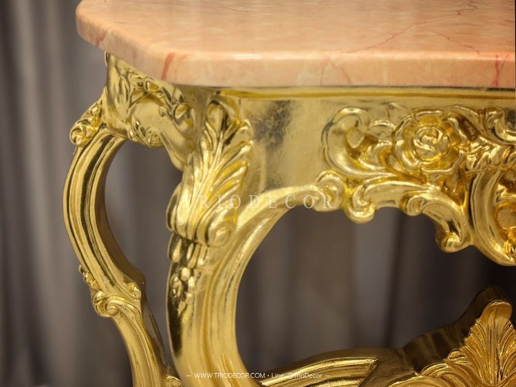 ELIZABETH CLASSIC LUXURY CONSOLE โต๊ะคอนโซลสไตล์หลุยส์ สีทอง รุ่น อลิซาเบธ รูปที่ 8