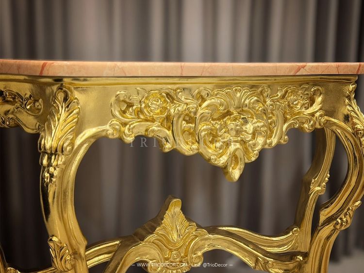 ELIZABETH CLASSIC LUXURY CONSOLE โต๊ะคอนโซลสไตล์หลุยส์ สีทอง รุ่น อลิซาเบธ รูปที่ 7