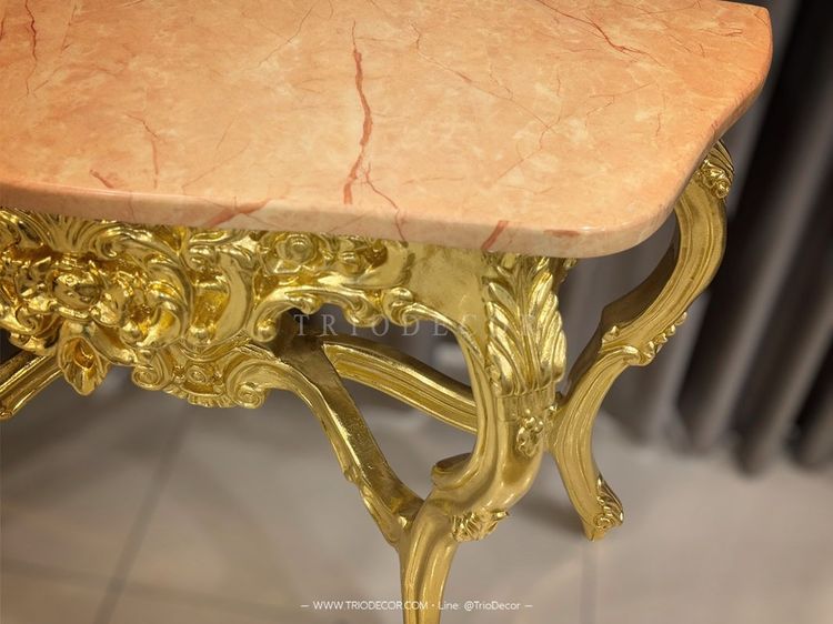ELIZABETH CLASSIC LUXURY CONSOLE โต๊ะคอนโซลสไตล์หลุยส์ สีทอง รุ่น อลิซาเบธ รูปที่ 5