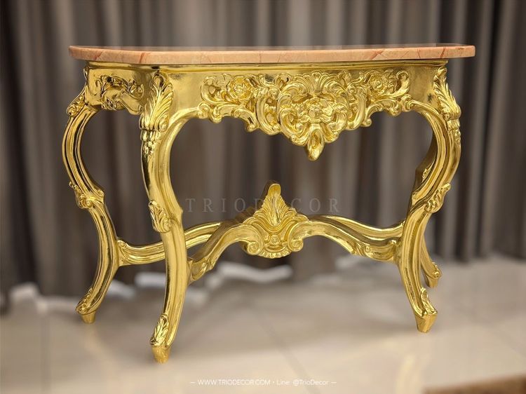 ELIZABETH CLASSIC LUXURY CONSOLE โต๊ะคอนโซลสไตล์หลุยส์ สีทอง รุ่น อลิซาเบธ รูปที่ 3