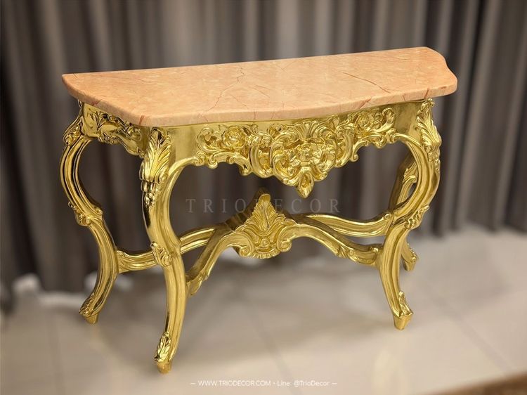 ELIZABETH CLASSIC LUXURY CONSOLE โต๊ะคอนโซลสไตล์หลุยส์ สีทอง รุ่น อลิซาเบธ รูปที่ 2