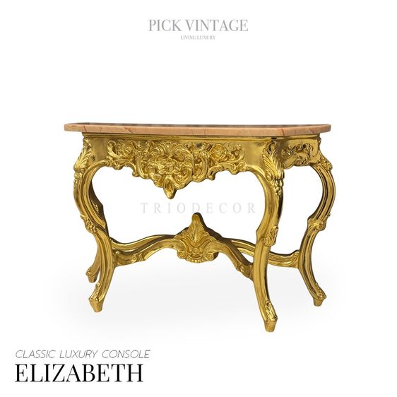 อื่นๆ ไม้ ELIZABETH CLASSIC LUXURY CONSOLE โต๊ะคอนโซลสไตล์หลุยส์ สีทอง รุ่น อลิซาเบธ