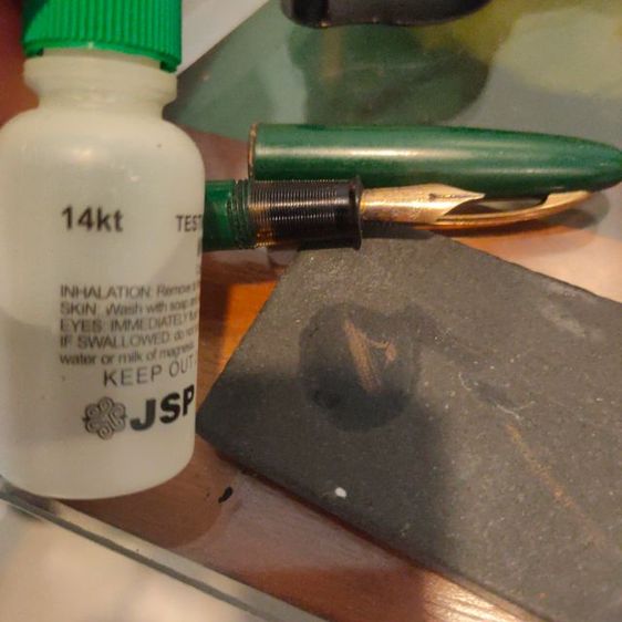 ปากกาหมึกซึม ดินสอ วินเทจ แบรนด์ Sheaffer สีเขียวคู่ หัวทอง 14K รูปที่ 16