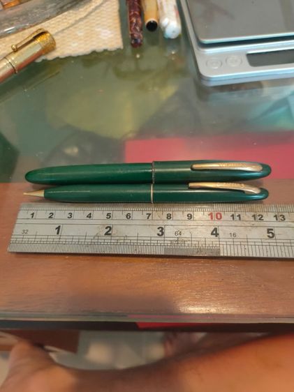 ปากกาหมึกซึม ดินสอ วินเทจ แบรนด์ Sheaffer สีเขียวคู่ หัวทอง 14K รูปที่ 7