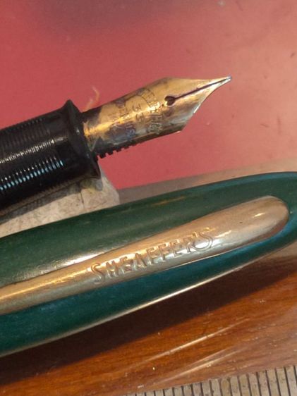 ปากกาหมึกซึม ดินสอ วินเทจ แบรนด์ Sheaffer สีเขียวคู่ หัวทอง 14K รูปที่ 12