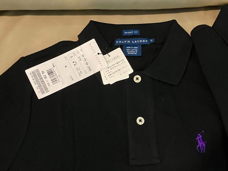 เสื้อ Polo Ralph Lauren สีดำ ผู้หญิง หรือเด็กผู้หญิง ทรงเข้ารูป Skinny Fit Size S ของแท้ ของใหม่จาก Shop ที่ญี่ปุ่น รูปที่ 8