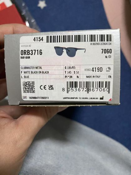 แว่น Ray-Ban Clubmaster Metal Sunglasses - RB3716 ของแท้ รูปที่ 3