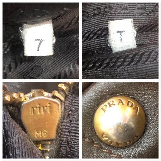 กระเป๋าผ้าแคนวาสสีน้ำตาลพิมพ์ลายโลโก้ Prada Jacquard รับประกันแท้ รูปที่ 7
