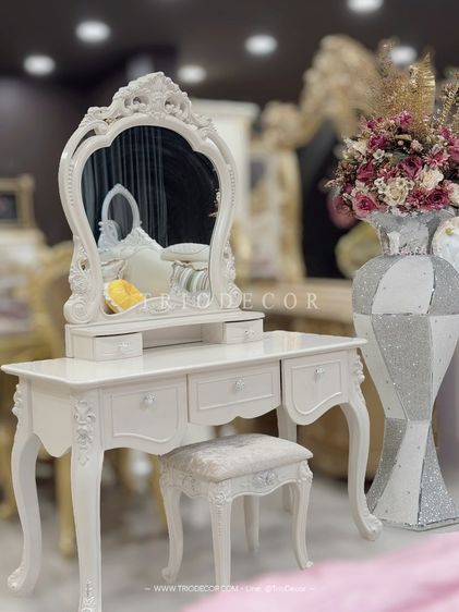 MAFALDA-III CLASSIC DRESSING TABLE โต๊ะเครื่องแป้งสไตล์วินเทจ เจ้าหญิง รุ่น มาเฟลดา 3 รูปที่ 6