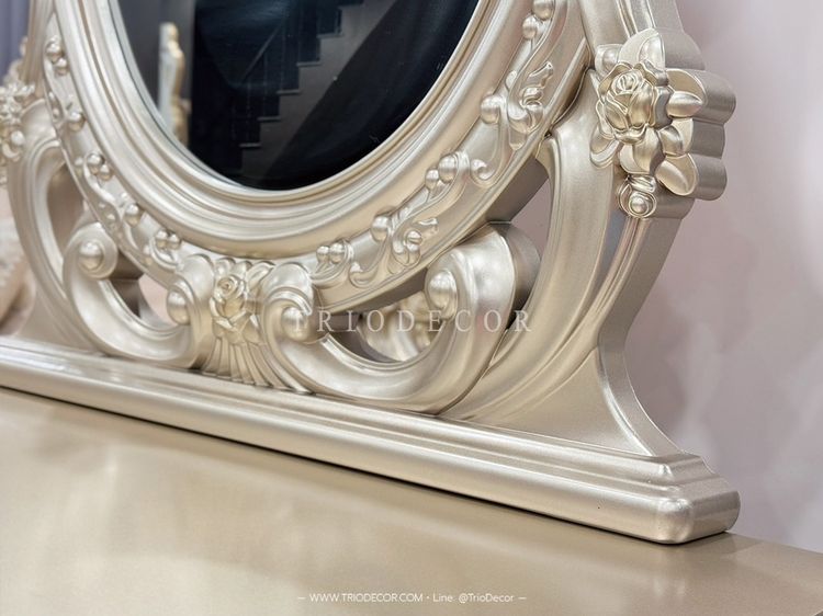 SABRINA-II CLASSIC DRESSING TABLE โต๊ะเครื่องแป้งสไตล์วินเทจ รุ่น ซาบริน่า 2 สีทองเชมเปญ รูปที่ 7