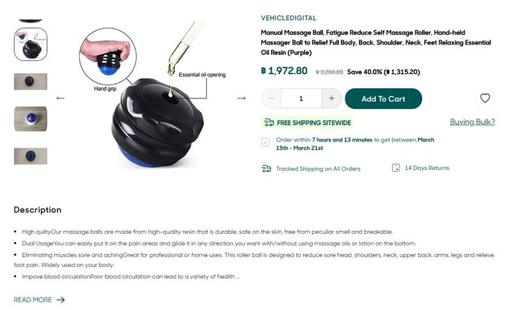 Celsius Therapy Roller Ball ลูกบอลบำบัดกล้ามเนื้อ ของแท้ รูปที่ 9