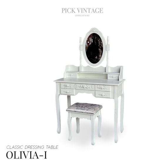 อื่นๆ ไม้ ขาว โต๊ะเครื่องแป้งเจ้าหญิง วินเทจ รุ่น OLIVIA I โอลิเวีย-1