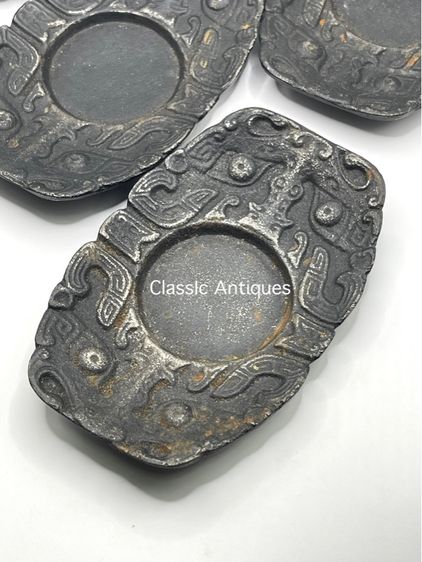 จาน ลายหน้ากาลโบราณ เก่าสะสม รูปที่ 6