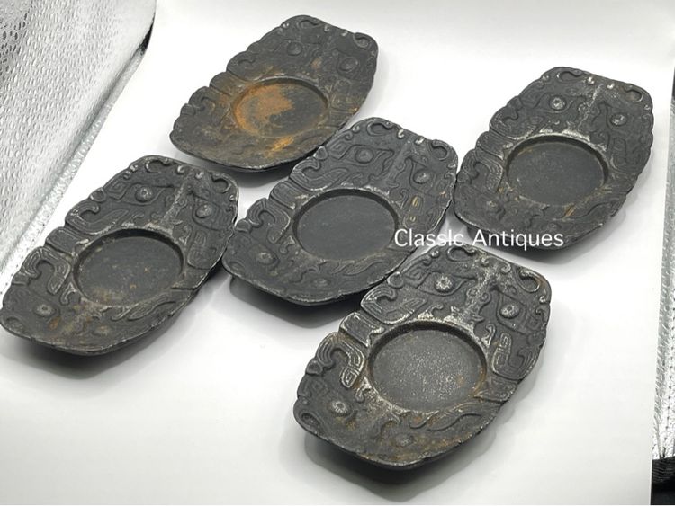 จาน ลายหน้ากาลโบราณ เก่าสะสม รูปที่ 2