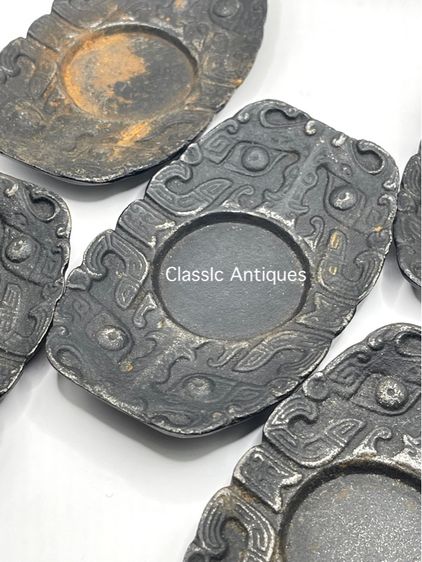 จาน ลายหน้ากาลโบราณ เก่าสะสม รูปที่ 5