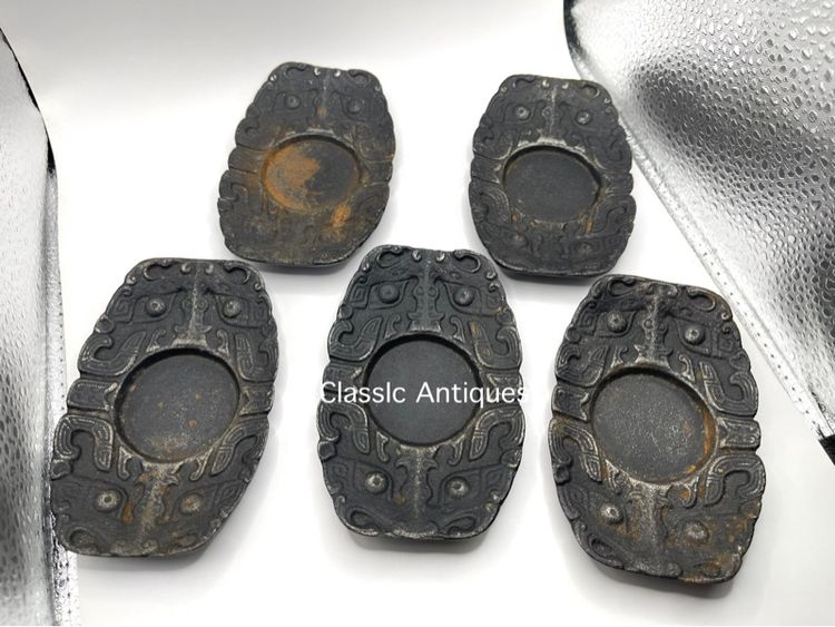 จาน ลายหน้ากาลโบราณ เก่าสะสม รูปที่ 7