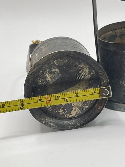 หาบ จิ๋ว ทองเหลืองกระไหล่เงิน โบราณปี17 เก่าสะสม รูปที่ 11