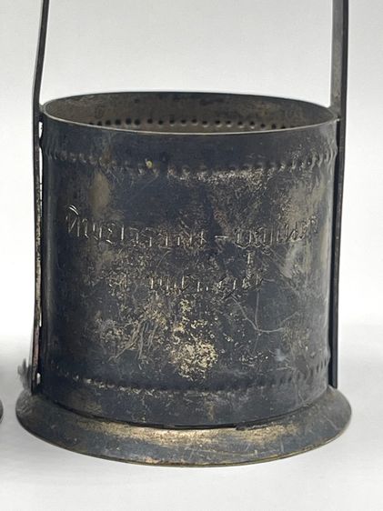 หาบ จิ๋ว ทองเหลืองกระไหล่เงิน โบราณปี17 เก่าสะสม รูปที่ 6