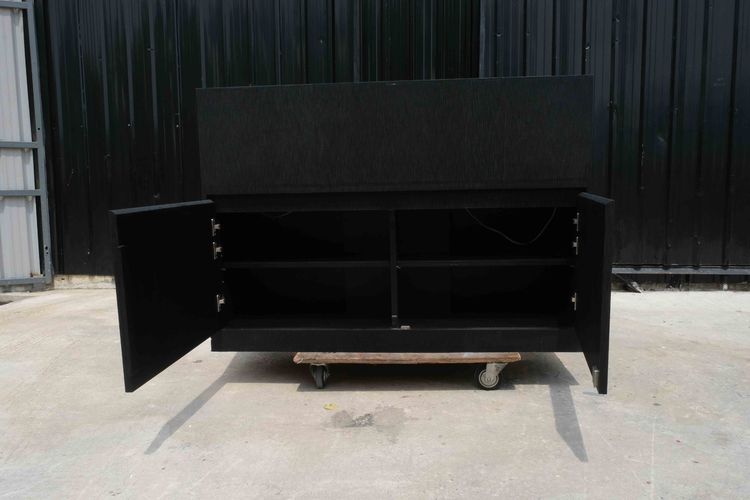 ตู้จิวเวลรี่ ตู้โชว์กระจก ตู้กระจกโชว์สินค้า โครงไม้ สีดำ-ส้ม 2บานเปิด  รูปที่ 5