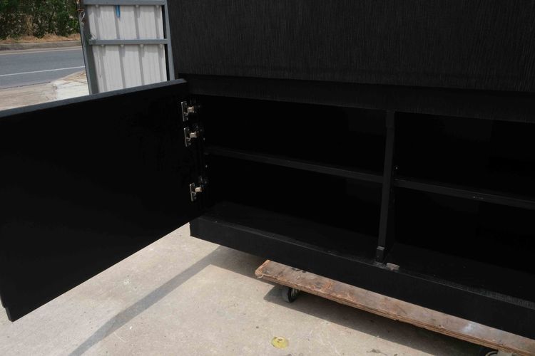 ตู้จิวเวลรี่ ตู้โชว์กระจก ตู้กระจกโชว์สินค้า โครงไม้ สีดำ-ส้ม 2บานเปิด  รูปที่ 14