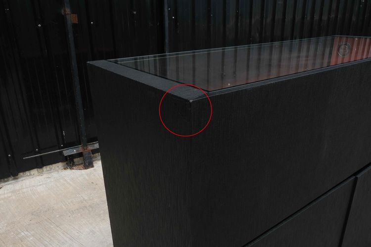 ตู้จิวเวลรี่ ตู้โชว์กระจก ตู้กระจกโชว์สินค้า โครงไม้ สีดำ-ส้ม 2บานเปิด  รูปที่ 6