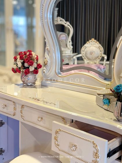 AURORA-I CLASSIC DRESSING TABLE โต๊ะเครื่องแป้งเจ้าหญิง วินเทจ รุ่น ออโรร่า 1 รูปที่ 8