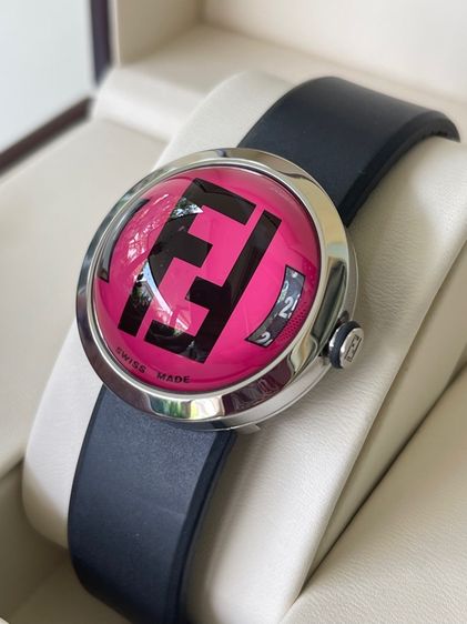 ชมพู อื่นๆ FENDI Bussola Bubble Red Watch Authentic Vintage Red Black Silver tone Watch