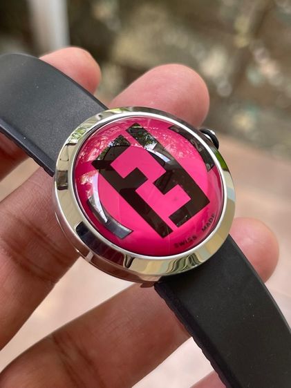 FENDI Bussola Bubble Red Watch Authentic Vintage Red Black Silver tone Watch รูปที่ 8