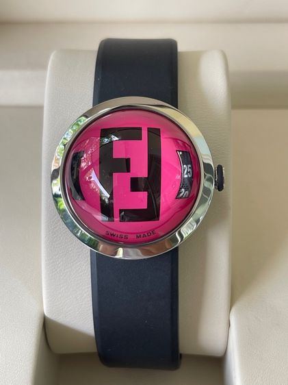 FENDI Bussola Bubble Red Watch Authentic Vintage Red Black Silver tone Watch รูปที่ 3