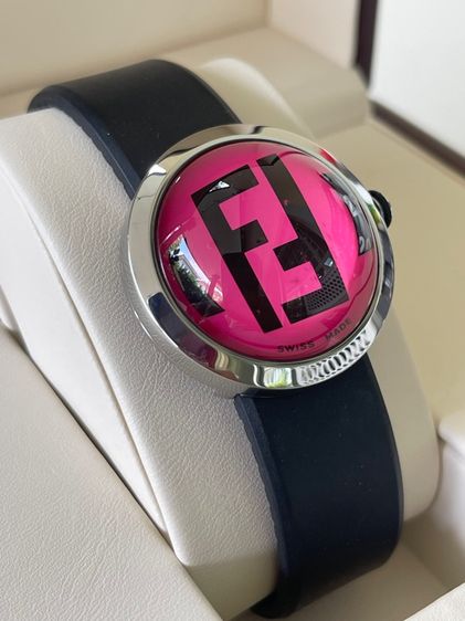 FENDI Bussola Bubble Red Watch Authentic Vintage Red Black Silver tone Watch รูปที่ 4