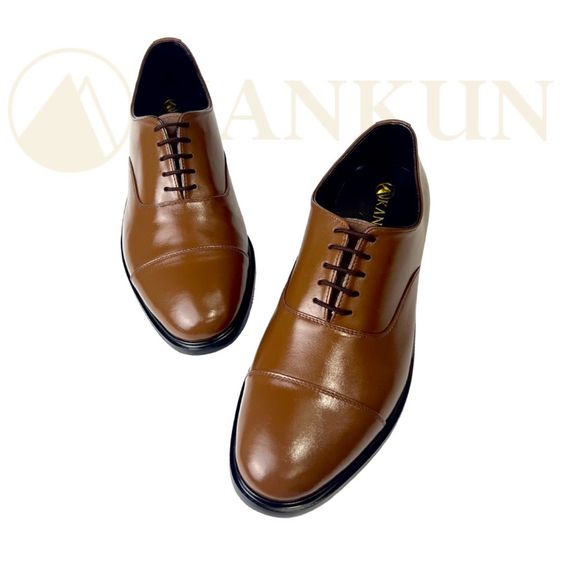 KANKUN Cap-Toe Oxford รองเท้าคัทชูผู้ชาย หนังวัวแท้ เกรดพรีเมี่ยม ทรงเรียบหรู สวยดีไซน์ทันสมัย แบบผูกเชือก หนังนิ่ม พื้นนุ่มพิเศษ รูปที่ 7