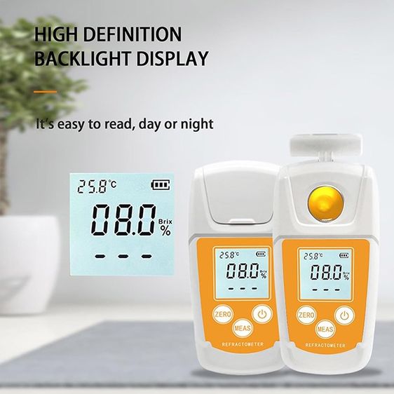 เครื่องวัดความหวานระบบดิจิตอล ใช้วัดความหวานผลไม้ เครื่องดื่ม น้ำองุ่น น้ำส้ม เมล่อน น้ำมะพร้าว ช่วงวัด 0-55 Brix รูปที่ 5