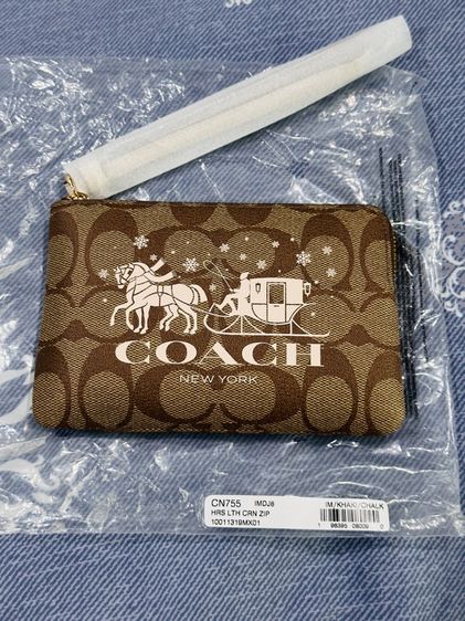 ไม่ระบุ น้ำตาล หนังแท้ กระเป๋าCOACH คล้องมือ แท้💯