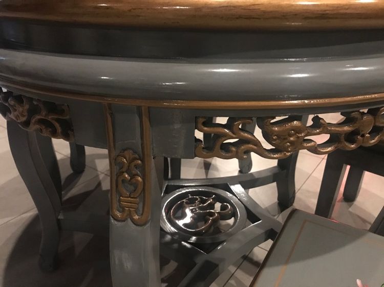 โต๊ะกลมไม้ โต๊ะจิบชา เซ็ตโต๊ะกลม รูปที่ 4