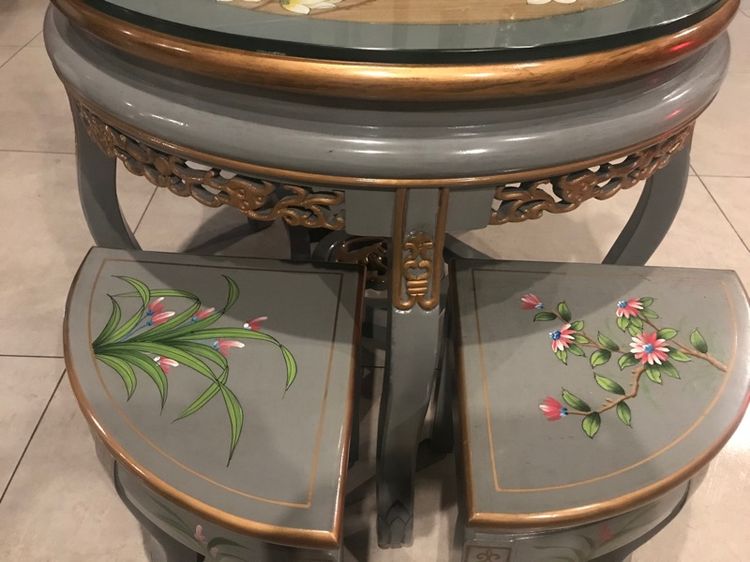 โต๊ะกลมไม้ โต๊ะจิบชา เซ็ตโต๊ะกลม รูปที่ 2