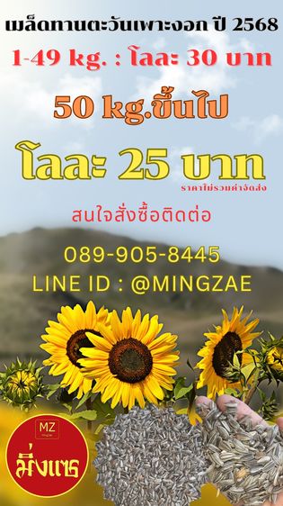 เมล็ดทานตะวันคละขนาด ปี 2568 เพาะต้นอ่อนและอาหารสำหรับเลี้ยงนก, เมล็ดกระเจี๊ยบแดง เพาะต้นอ่อนและปลูกเอาดอก ถั่วเขียว และเมล็ดงาเกษตร งาดำ