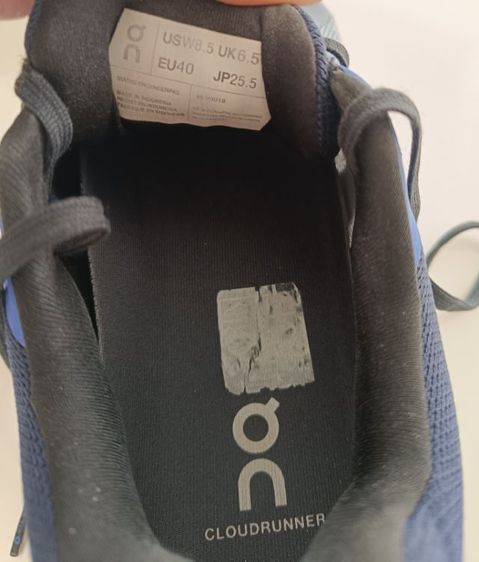 ขาย On cloud Runner size 40 25.5cm สภาพสวย  รูปที่ 6