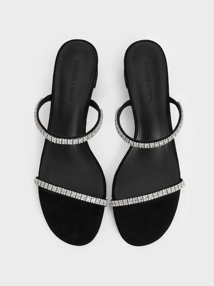 CHARLES AND KEITH รองเท้าเปิดส้นดีไซน์เท็กซ์เจอร์ตกแต่งด้วยเพชรรุ่น Ambrosia รูปที่ 3