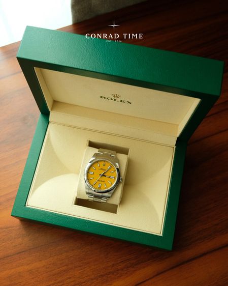 Rolex Oyster Perpetual 124300 Yellow Dial Oyster Steel 2021 41mm. Fullset  รูปที่ 3