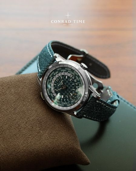 Patek Complications 5330G-001 Blue Dial World Time Date Denim Calfskin strap 2024 40mm. Fullset  รูปที่ 2