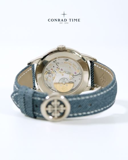 Patek Complications 5330G-001 Blue Dial World Time Date Denim Calfskin strap 2024 40mm. Fullset  รูปที่ 8